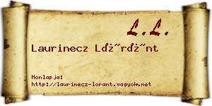 Laurinecz Lóránt névjegykártya