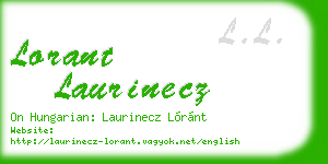 lorant laurinecz business card